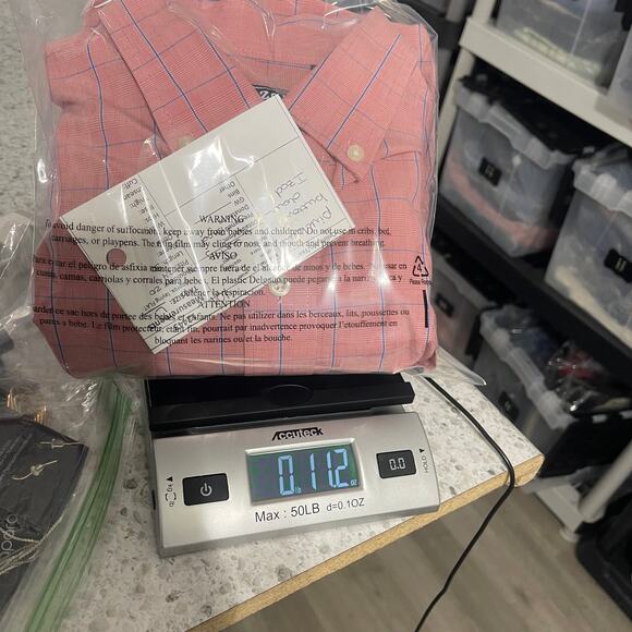 Izod shirt men's size large button down up red blue stripe striped plaid classic - Picture 10 of 12